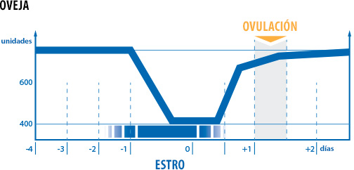 Gráfico de la ovulación de ovejas en días individuales